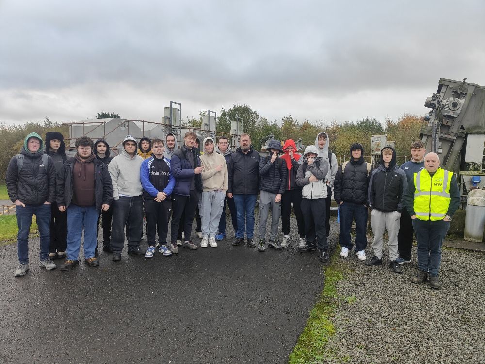Level 3 Civil Engineering students at Antrim Waste Water Treatment Plant